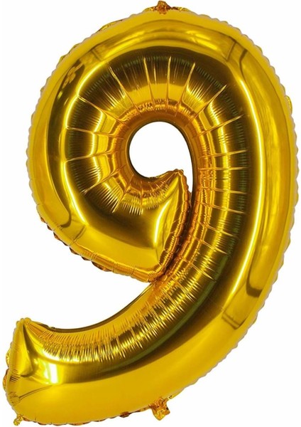 34 inç 9 Gold Renk Rakam Folyo Balon