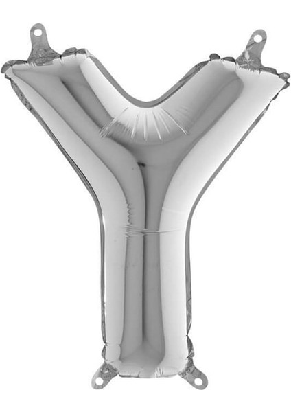 34 inç Y Gümüş Renk Harf Folyo Balon