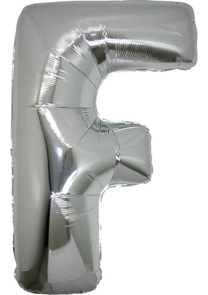 34 inç F Gümüş Renk Harf Folyo Balon