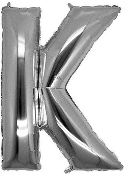 34 inç K Gümüş Renk Harf Folyo Balon