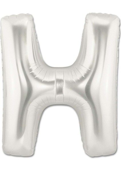 34 inç H Gümüş Renk Harf Folyo Balon
