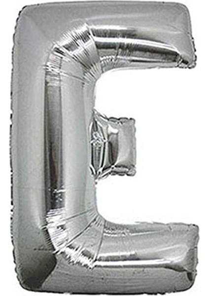 34 inç E Gümüş Renk Harf Folyo Balon