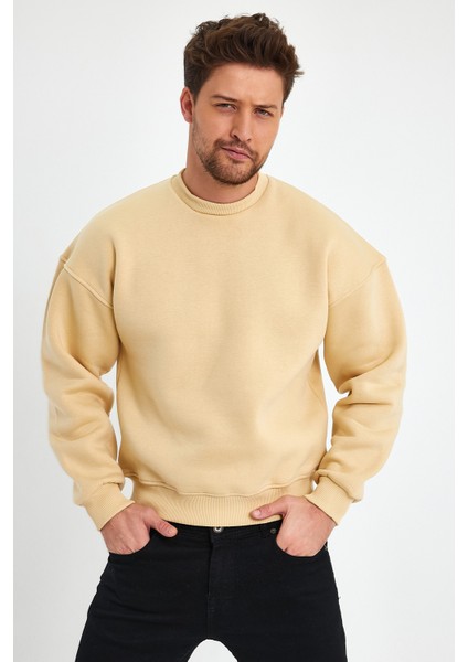 Vizon Sweatshirt Oversize Sweatshirt Erkek Bisiklet Yaka Sweatshirt indirimleri