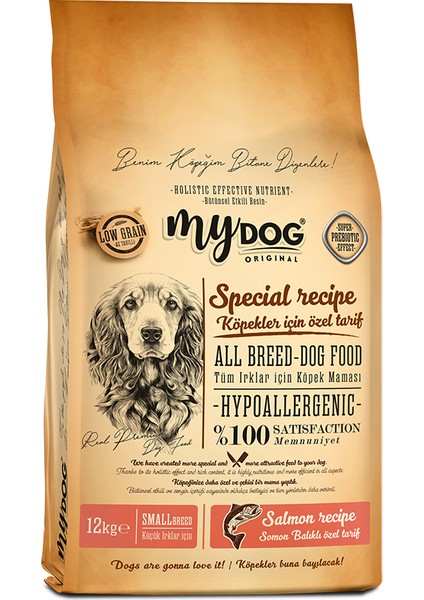 Mydog Original Hypoallergenic Somon Balıklı Küçük Irklar Için Köpek Maması (12KG)