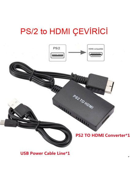 Ps2 To HDMI Dönüştürücü Adaptör Hd Bağlantı Kablosu