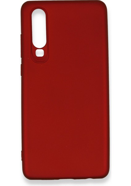 Huawei P30 Kılıf Premium Rubber Silikon - Bordo