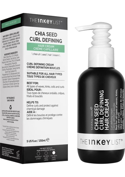 The Inkey Lıst Chia Seed Curl Defining Hair Cream - Bukle Belirginleştirici Krem 150 ml