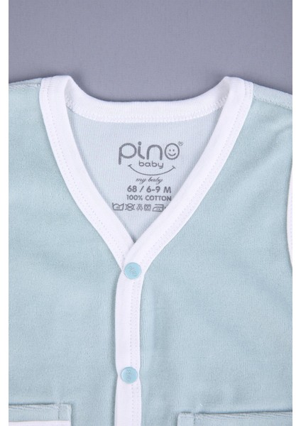 Babyhola Kadife Yelek Patikli Pantolon Unisex Bebek 2'li Set Yeşil modelleri