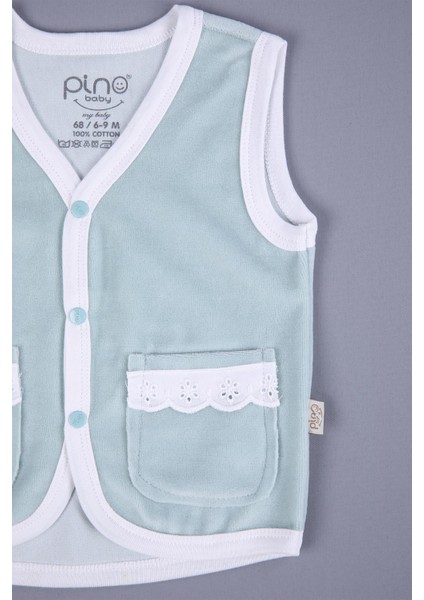 Babyhola Kadife Yelek Patikli Pantolon Unisex Bebek 2'li Set Yeşil fırsatları