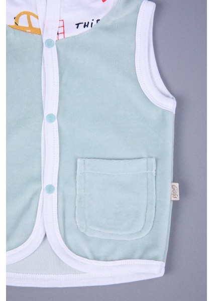 Babyhola Kadife Yelek Patikli Pantolon Unisex Bebek 2'li Set Yeşil modelleri