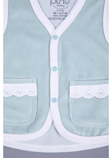 Babyhola Kadife Yelek Patikli Pantolon Unisex Bebek 2'li Set Yeşil modelleri