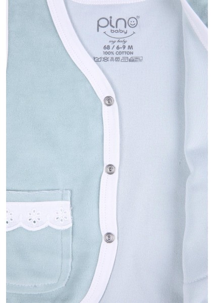 Babyhola Kadife Yelek Patikli Pantolon Unisex Bebek 2'li Set Yeşil fırsatları