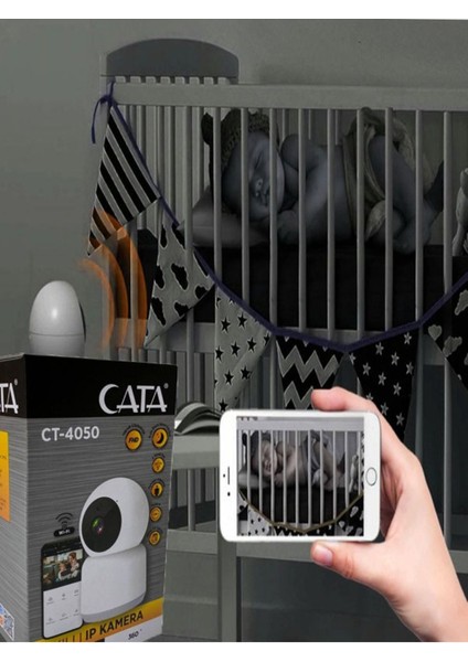 CT-4050 Gece görüşlü akıllı 360° Dönebilen güvenlik IP Kamera Wifi Full HD 1080P Tuya Smart