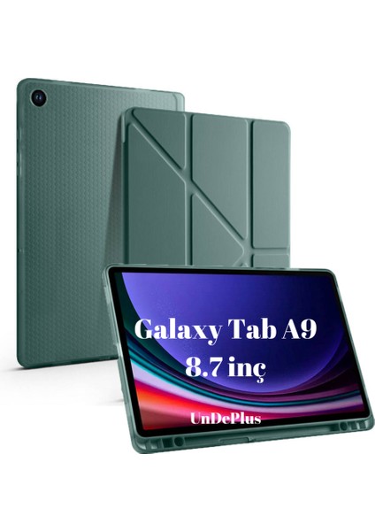 Samsung Galaxy Tab A9 8.7inç Kılıf Kalem Bölmeli Trifolding Case X110 X115 X117