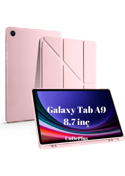 Samsung Galaxy Tab A9 8.7inç X110 X113 X115 X117 Kılıf Kalem Bölmeli Trifolding Case