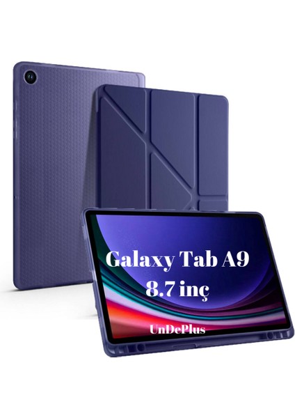 Samsung Galaxy Tab A11 / A9 8.7inç Kılıf Kalem Bölmeli Trifolding Case X110 X130