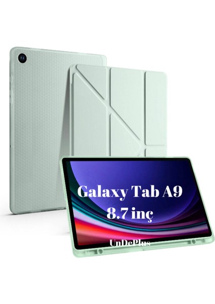 Samsung Galaxy Tab A9 8.7inç X110 X113 X115 X117 Kılıf Kalem Bölmeli Trifolding Case