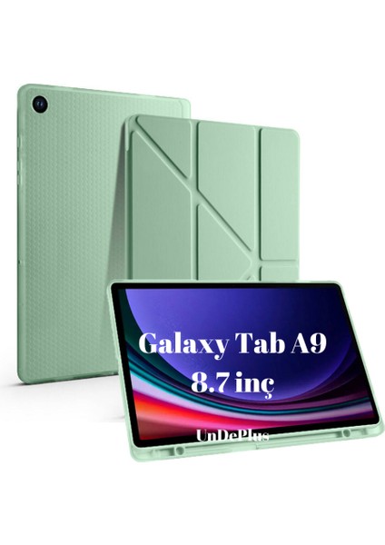 Samsung Galaxy Tab A9 8.7inç X110 X113 X115 X117 Kılıf Kalem Bölmeli Trifolding Case