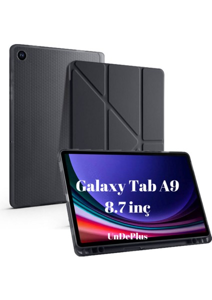 Samsung Galaxy Tab A9 8.7inç X110 X113 X115 X117 Kılıf Kalem Bölmeli Trifolding Case