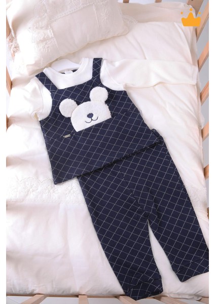 Babyhola Ayıcık Figürlü Erkek Kız Bebek Uzun Kollu Body Pantolon 2'li Alt Üst Takım 13569