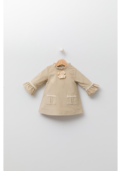 Babyhola Kadife Kız Bebek Çocuk Elbise 13535