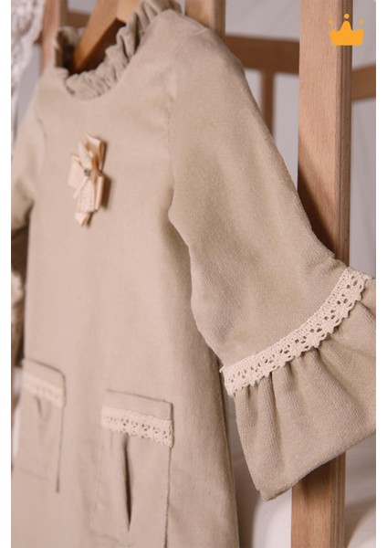 Babyhola Kadife Kız Bebek Çocuk Elbise 13535
