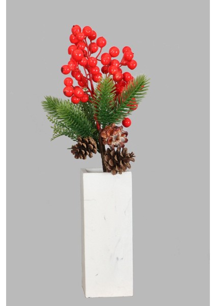 Vazolu Tekli Yılbaşı Çiçeği Dalı 40 cm