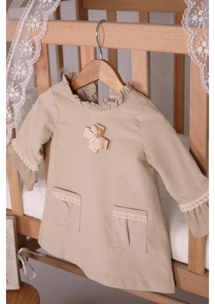 Babyhola Kadife Kız Bebek Çocuk Elbise 13535
