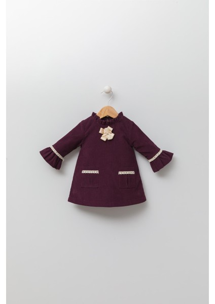 Babyhola Kadife Kız Bebek Çocuk Elbise 13535