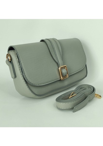 Gold Toka Detaylı Çapraz Askılı Gri , Kadın Omuz Çantası modelleri
