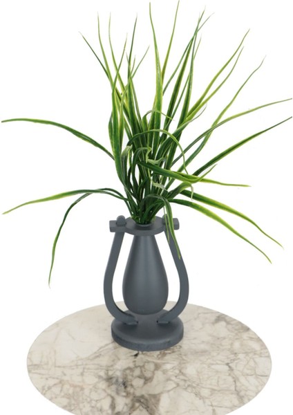 Dekoratif Mini Vazoda Yapay Çimen Demeti 45 cm
