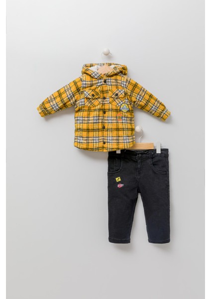 Babyhola Velsoft Astarlı Ceket Kot Pantolon Erkek Çocuk 2'li Takım 12590 modelleri