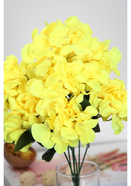 Yapay 7 Dallı Ortanca Demeti 35 cm Sarı fiyatları