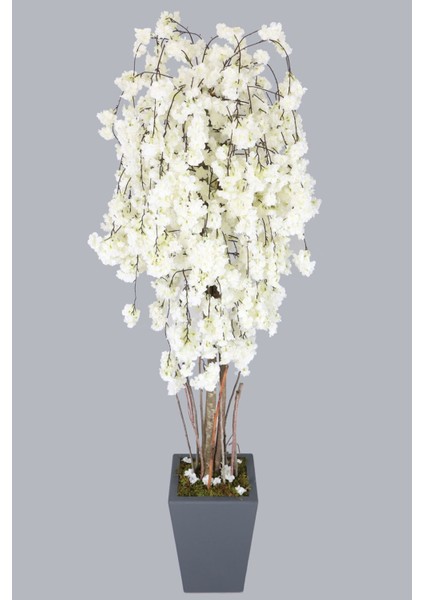 Jumbo Boy Lüks Sarkan Yapay Bahar Dalı Ağacı 200 cm Beyaz fiyatları