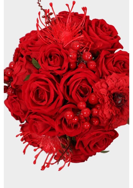 Beyaz Lüks Vazoda Kadife Gül Gerbera Tanzimi 30 cm modelleri