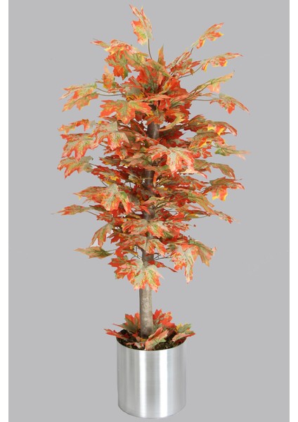 Metal Saksıda Bodur Yapay Ağaç Hazan Çınar 130 cm