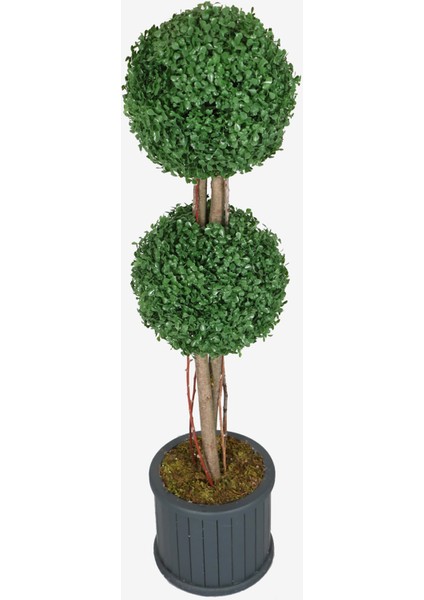 Oval Çıtalı Saksıda Yapay 2 Katlı Şimşir Ağacı 110 cm fiyatları