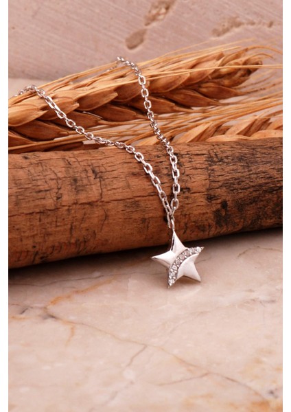 Yıldız Mini Rodyumlu Gümüş Kolye 7984
