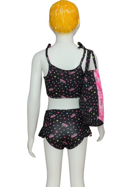 Kız Çocuk Lol Bebek Desenli Plaj Çantalı Bikini Kız Çocuk Bikini modelleri