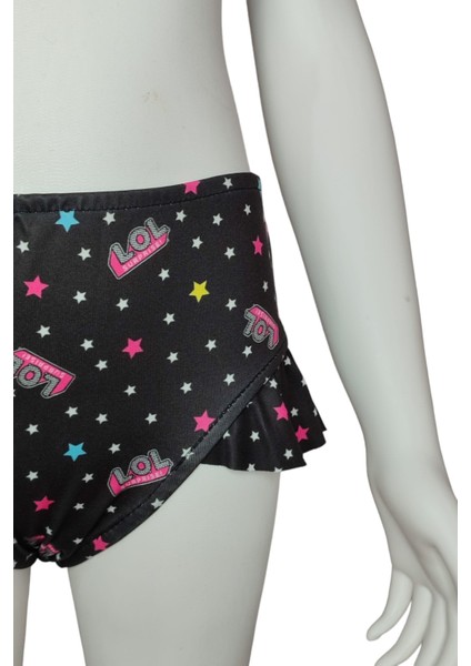 Kız Çocuk Lol Bebek Desenli Plaj Çantalı Bikini Kız Çocuk Bikini