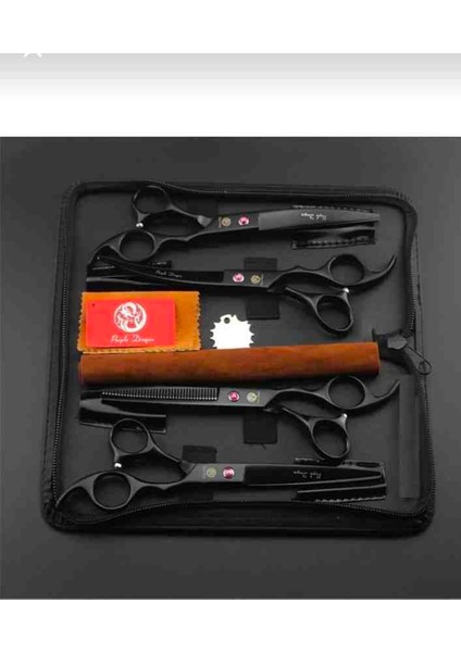 Profesyonel 7 Inch 18 cm Pet Kuaför Kedi Köpek Makas Seti 440 C Paslanmaz Çelik