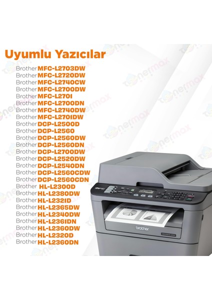 Brother MFC-L2701DW Muadil Toneri 2'li Paket / TN-2355 / TMX-L2701DW