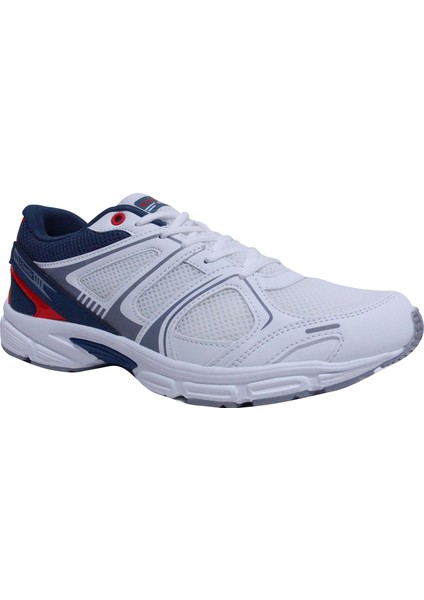 Beyaz Lacivert Kırmızı Bağcıklı Running Sneakers Spor Ayakkabı