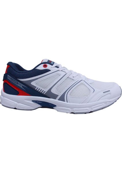 Beyaz Lacivert Kırmızı Bağcıklı Running Sneakers Spor Ayakkabı