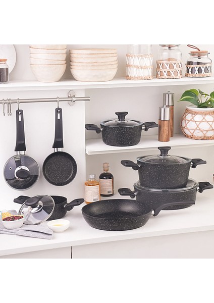 Biogranit 12 Parça Tencere Seti Blacksilver V2 Karaca