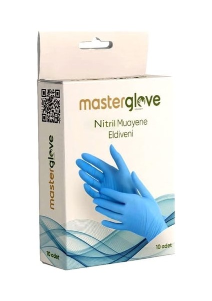 Mavi Nitril Pudrasız Muayene Eldiveni 10 Lu Paket