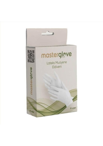 Lateks Pudralı Muayene Eldiveni 10 Lu Paket
