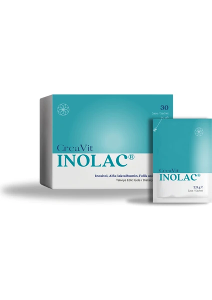 Inolac® Inositol, Alfa-Laktalbümin, Folik Asit ve Krom Takviye Edici Gıda, 30 Saşe