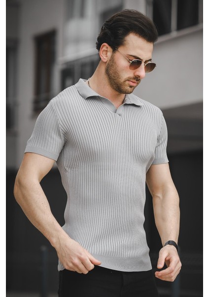 Ht 340017 Apaç Yaka Erkek Triko Tshirt modelleri