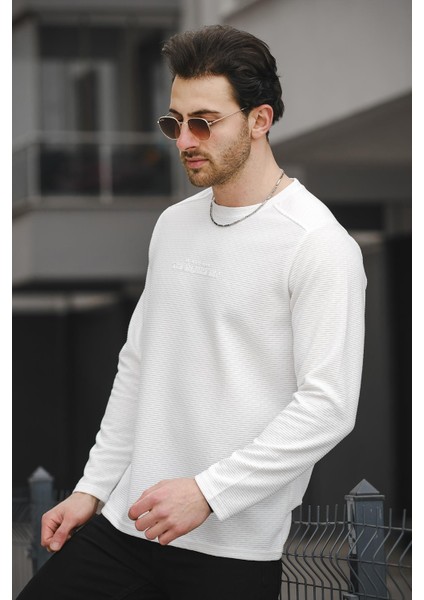 Then When Enjeksiyon Baskı Sırtı Parçalı Erkek Sweatshirt
